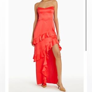 Amanda Uprichard Magnolia Silk Maxi Dress, Color Crimson, Size M, Worn Once